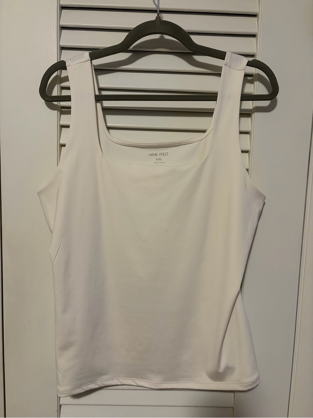 Nine West Cream Square Neck Tank Top